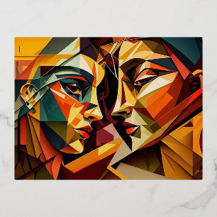Carte Postale De Vacances En Aluminium Love Cubism