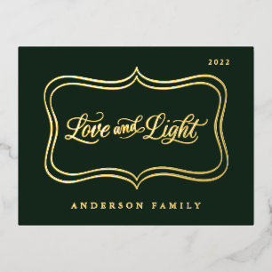Carte Postale De Vacances En Aluminium Love & Light Classic Gold Frame