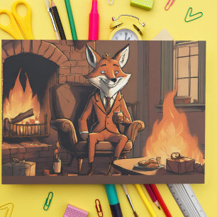 Carte Postale De Vacances En Aluminium M. Fox répand la joie de Noël