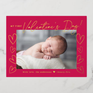 Carte Postale De Vacances En Aluminium Ma première Saint Valentin Magenta Saint Valentin