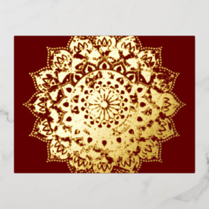 Carte Postale De Vacances En Aluminium Mandala Inde Style 1
