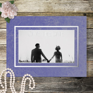 Carte Postale De Vacances En Aluminium Marbre Peri moderne photo mariage Enregistrer la d