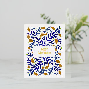 Carte Postale De Vacances En Aluminium Meilleure mère Jardin Jaune Magique Jaune Fête des