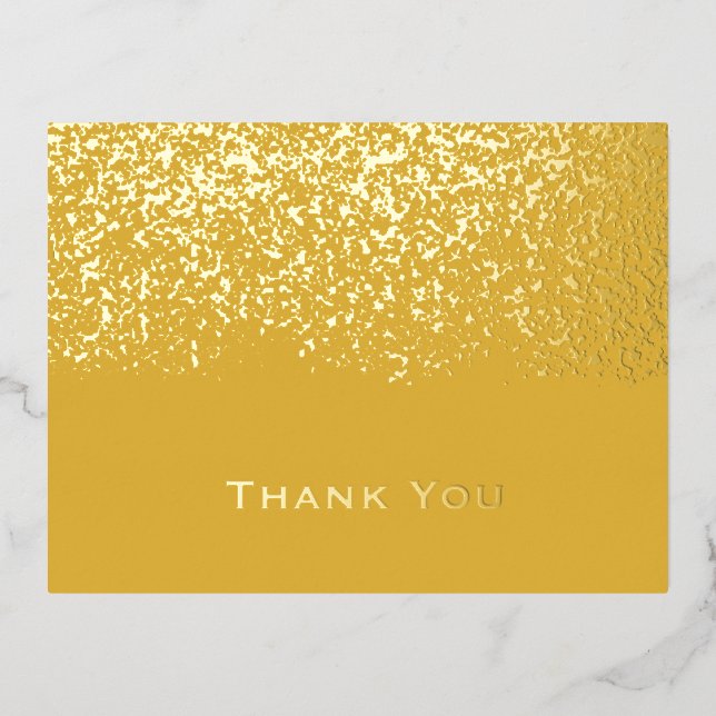 Carte Postale De Vacances En Aluminium Merci Mariage jaune Tumérique et or (Recto)