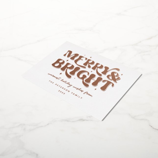Carte Postale De Vacances En Aluminium Merry & Bright Retro (Rotation)