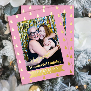 Carte Postale De Vacances En Aluminium Merveilleuse photo de Noël rose