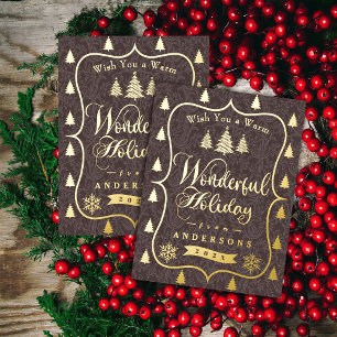 Carte Postale De Vacances En Aluminium Merveilleux Noël Brown