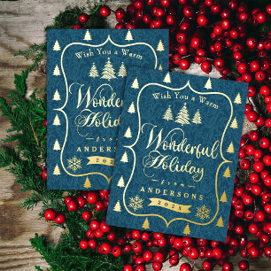 Carte Postale De Vacances En Aluminium Merveilleux Noël noir Turquoise