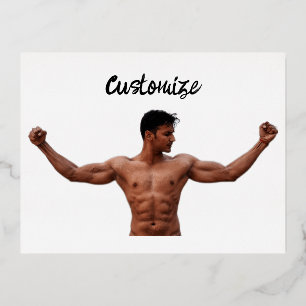 Carte Postale De Vacances En Aluminium Modèle de fitness masculin Thunder_Cove