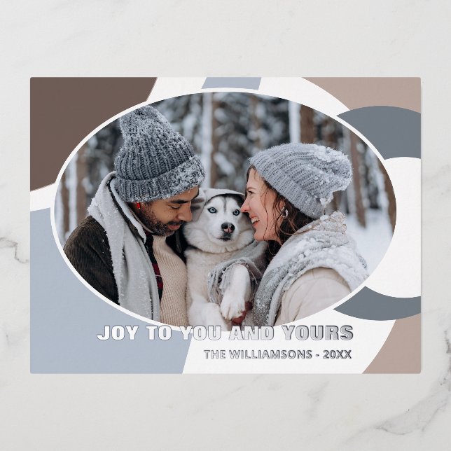 Carte Postale De Vacances En Aluminium Modern Geometric Abstract Art Pattern Silver (Recto)