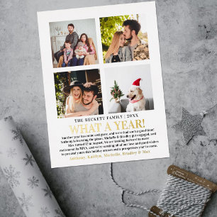 Carte Postale De Vacances En Aluminium Modern What A Year In Review 4 Photo Collage Real