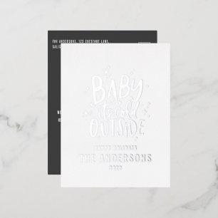 Carte Postale De Vacances En Aluminium Moderne minimaliste gris Noël élégant
