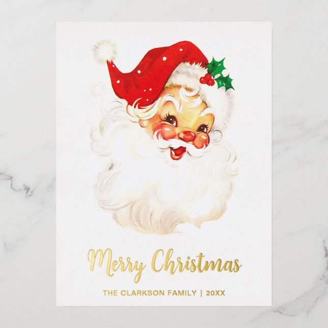 Carte Postale De Vacances En Aluminium Noël au Père Noël Vintage (Recto)