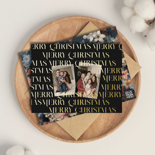 Carte Postale De Vacances En Aluminium Noël deux photo vintage rétro floral