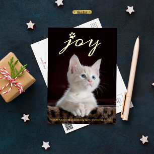 Carte Postale De Vacances En Aluminium Noël Joie   Photo de animal réel