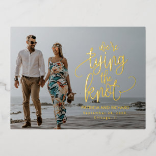 Carte Postale De Vacances En Aluminium Nous essayons de nouer le mariage Enregistrer la p