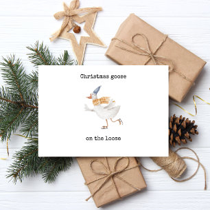Carte Postale De Vacances En Aluminium Oie de Noël en liberté