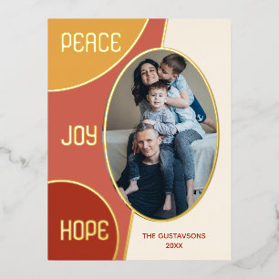 Carte Postale De Vacances En Aluminium Or Joyeuses Fêtes classique