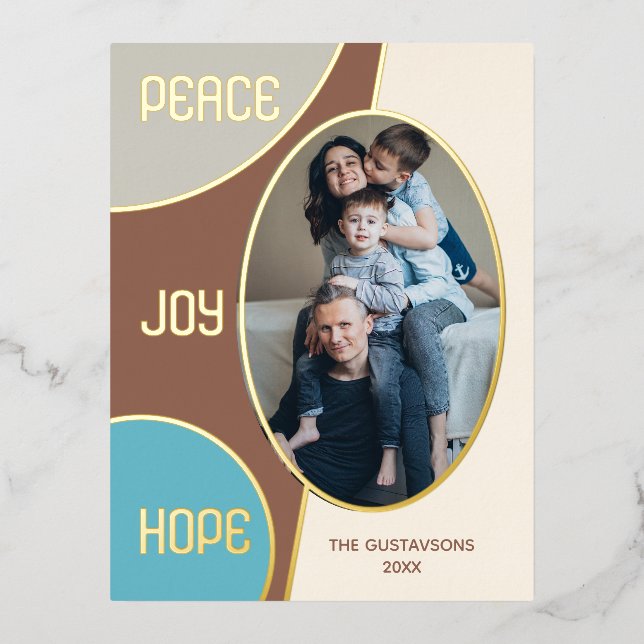 Carte Postale De Vacances En Aluminium Or Joyeuses Fêtes classique (Recto)