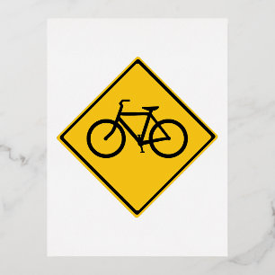 Carte Postale De Vacances En Aluminium Panneau de signalisation cycliste