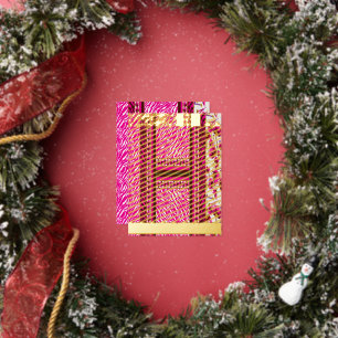 Carte Postale De Vacances En Aluminium papier peint rose et blanc avec croix dessus