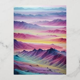 Carte Postale De Vacances En Aluminium Paysage Abstrait Montagnes Vallée Paysage Nature P