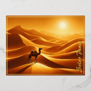 Carte Postale De Vacances En Aluminium Paysage chameau décor désert soleil sec