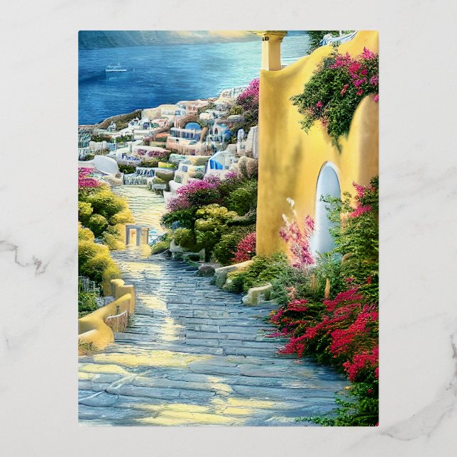 Carte Postale De Vacances En Aluminium Paysage grec (Recto)