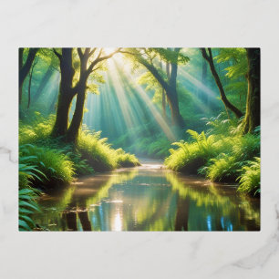 Carte Postale De Vacances En Aluminium Paysage pittoresque Rivière panoramique Nature Cal