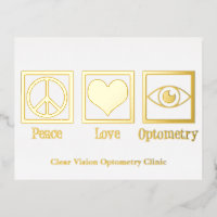 Peace Love Optométrie Personnalisé Oeil Docteur Or
