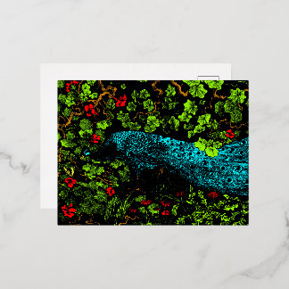 Carte Postale De Vacances En Aluminium Peacock et Butterfly de style Art nouveau néerland