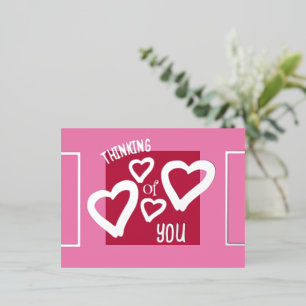 Carte Postale De Vacances En Aluminium Penser à vous Viva Magenta Pink Valentines