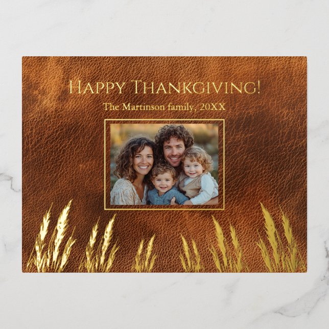 Carte Postale De Vacances En Aluminium Photo de la famille bon thanksgiving (Recto)
