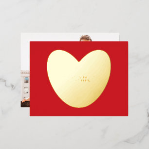 Carte Postale De Vacances En Aluminium Photo de la Saint Valentin au coeur mignon