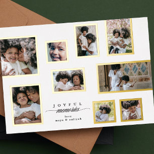 Carte Postale De Vacances En Aluminium Photo de Noël Collage Moments Joyeux Modernes