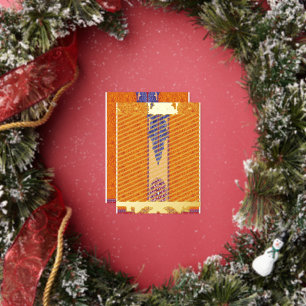 Carte Postale De Vacances En Aluminium photo d'un motif orange et bleu