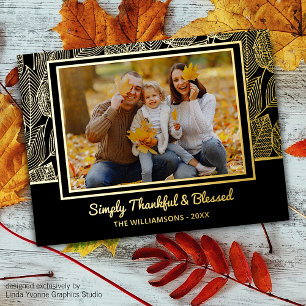 Carte Postale De Vacances En Aluminium Photo personnalisée Feuilles d'automne Motif