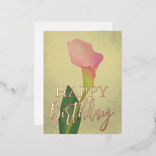 Carte Postale De Vacances En Aluminium Pink Calla Lillies Joyeux anniversaire