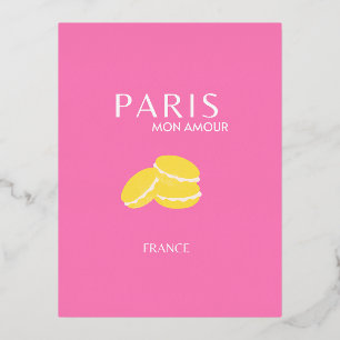 Carte Postale De Vacances En Aluminium Pink Paris Travel Art Retro Art Preppy Art Décor