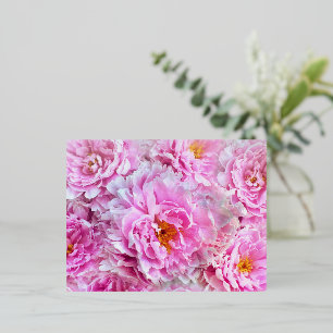 Carte Postale De Vacances En Aluminium Pivoines roses pour la fête des mères