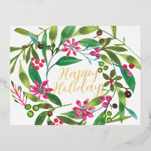 Poinsettia Watercolor Wreath Real