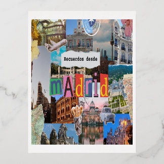 Carte Postale De Vacances En Aluminium Postal Madrid
