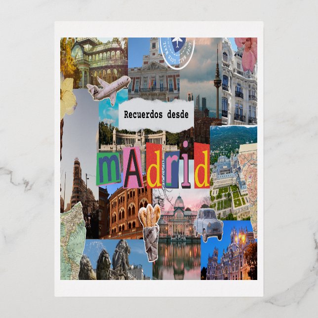 Carte Postale De Vacances En Aluminium Postal Madrid (Recto)