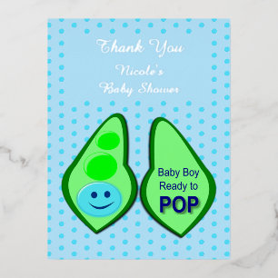 Carte Postale De Vacances En Aluminium Prêt à faire Pop Baby Boy Blue Pea Custom
