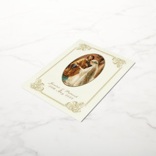Carte Postale De Vacances En Aluminium Prière de l'Angelus de mariage Fiançailles Vierge 