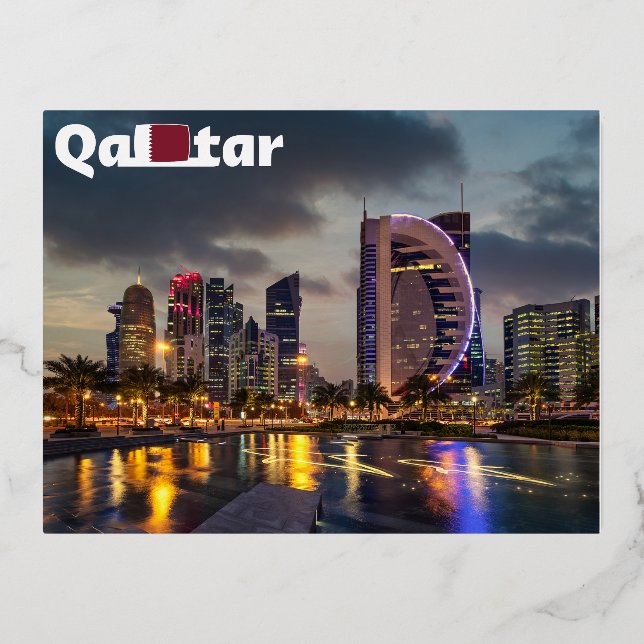 Carte Postale De Vacances En Aluminium Qatar (Recto)