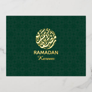 Carte Postale De Vacances En Aluminium Ramadan Kareem feuille d'or islamique 