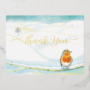 Carte Postale De Vacances En Aluminium Red Robin Merci d'illustration d'oiseaux et d'hive