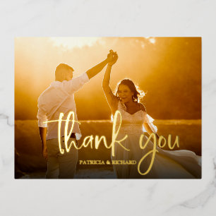 Carte Postale De Vacances En Aluminium Remerciements de mariage Photo Merci