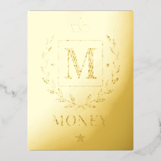 Carte Postale De Vacances En Aluminium "Royal NMKY Emblem – Monogram M Crest Design"